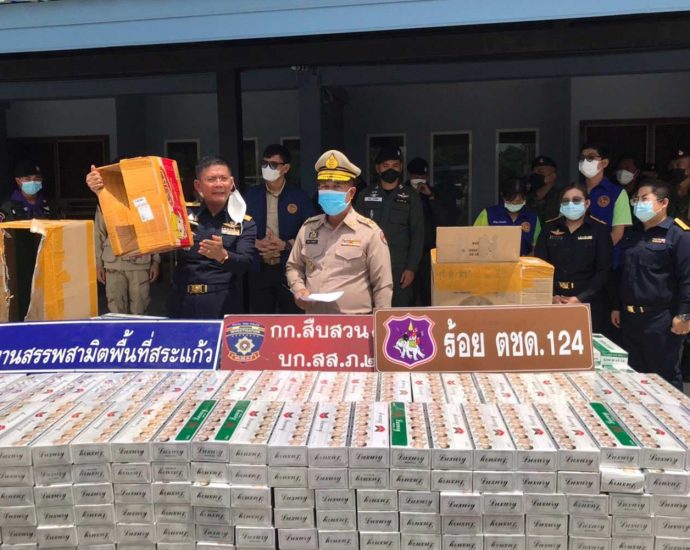 Contraband foreign cigarettes seized in Sa Kaeo