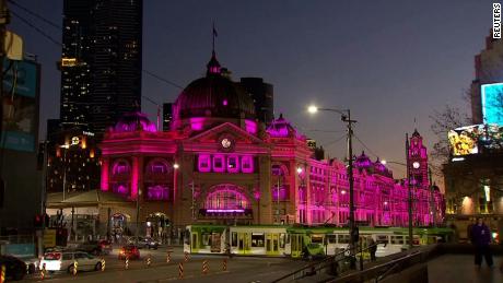 Australian landmarks glow pink to honor Olivia Newton-John