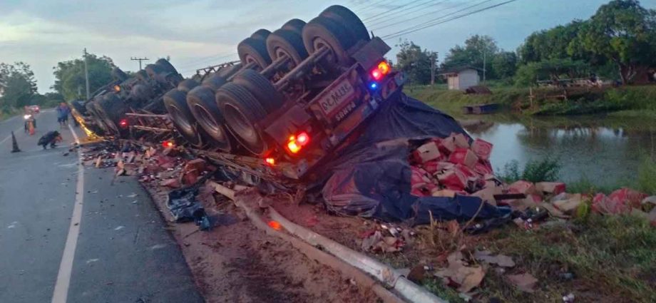 Beer truck overturns, driver killed