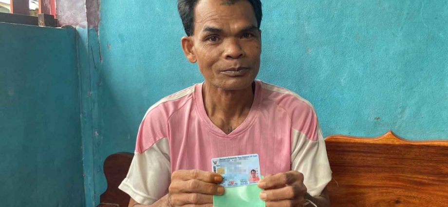 Ill man gets 1st ID card at age 48