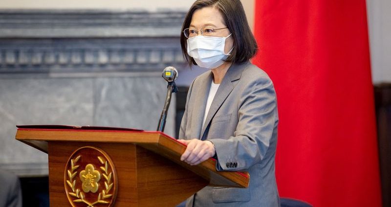 Taiwan president tells Indiana governor that democratic allies must stand together