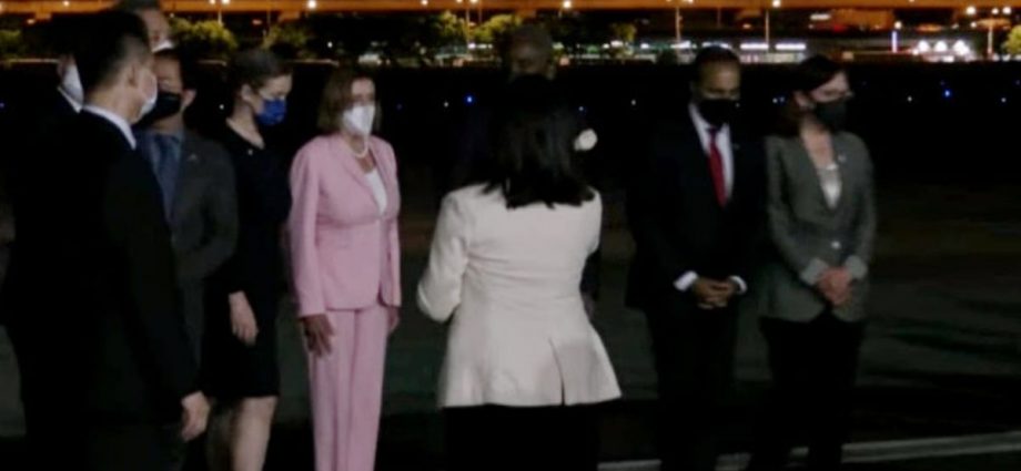 US House Speaker Nancy Pelosi arrives in Taiwan