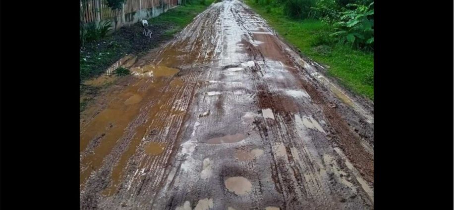 Village forced to rely on muddy, potholed road for decades