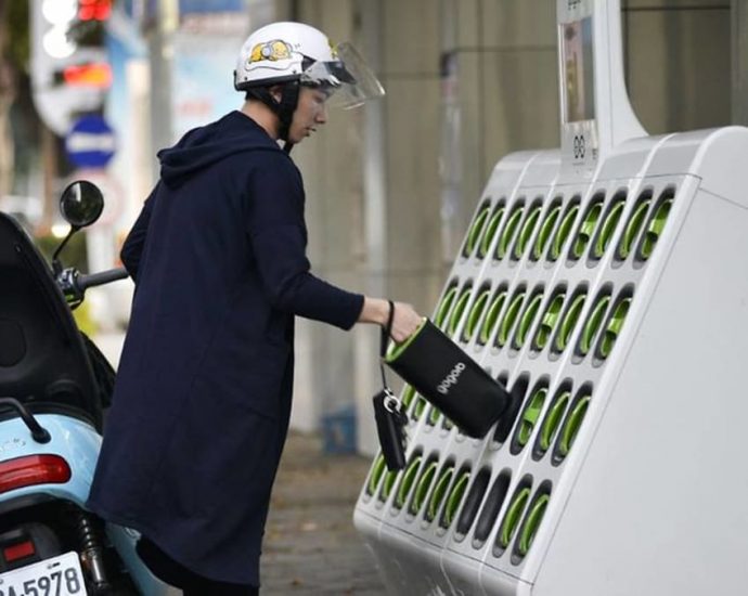 2 electric motorcycle battery swap and charge stations launched in Singapore