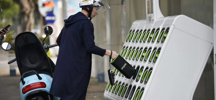 2 electric motorcycle battery swap and charge stations launched in Singapore