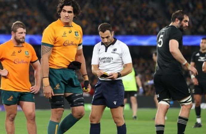 Darcy Swain: Australia lock banned for six weeks for Quinn Tupaea clear-out