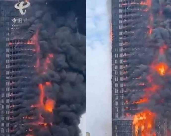 Fire engulfs office tower in China’s Changsha city