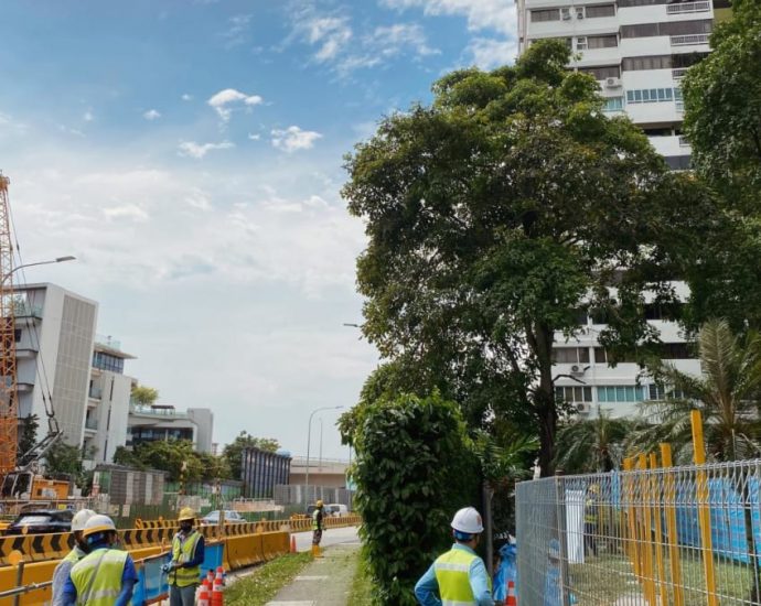 In Braddell, construction is causing this building to vibrate. Residents might have to endure it for many more years