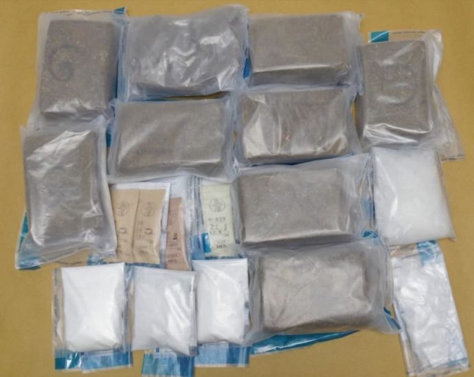 Man arrested, more than 8kg of drugs worth about S3,000 seized