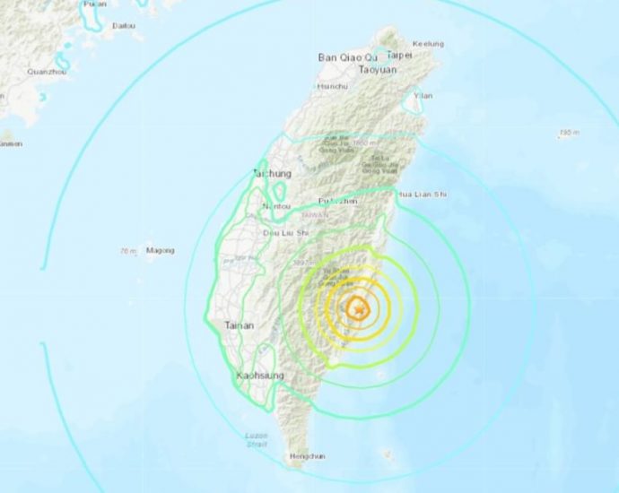 Powerful earthquake hits southeast Taiwan, collapsing building