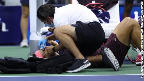 Rafael Nadal overcomes hitting himself in face with own racket to beat Fabio Fognini in US Open second round