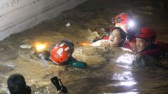 Typhoon Hinnamnor: Seven drown in flooded South Korean car park