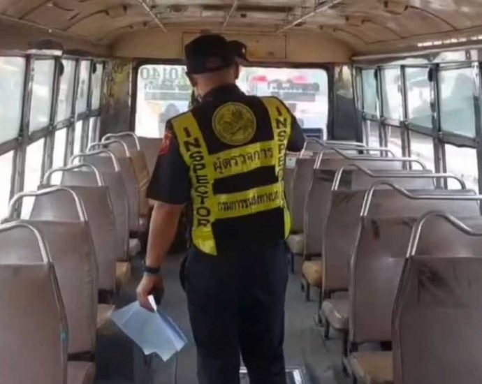 Battered bus seat with mushrooms growing on it finally replaced