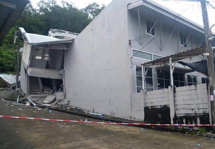 Buildings damaged in rain-ravaged Phuket