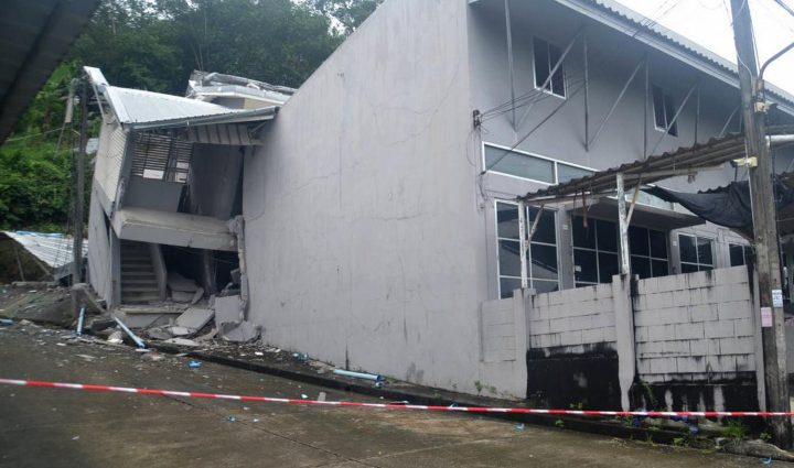 Buildings damaged in rain-ravaged Phuket