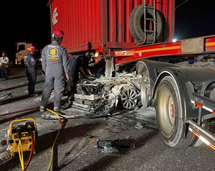 Businessman killed in crash with turning truck