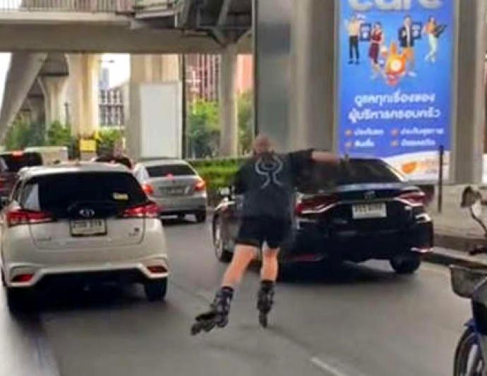 Canadian fined for rollerblading on Bangkok’s Sukhumvit road