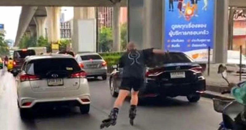 Canadian fined for rollerblading on Bangkok’s Sukhumvit road