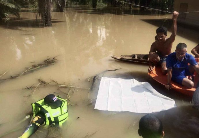 Child drowns at flooded riverside house