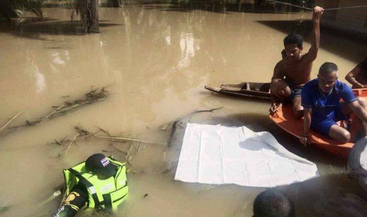 Child drowns at flooded riverside house