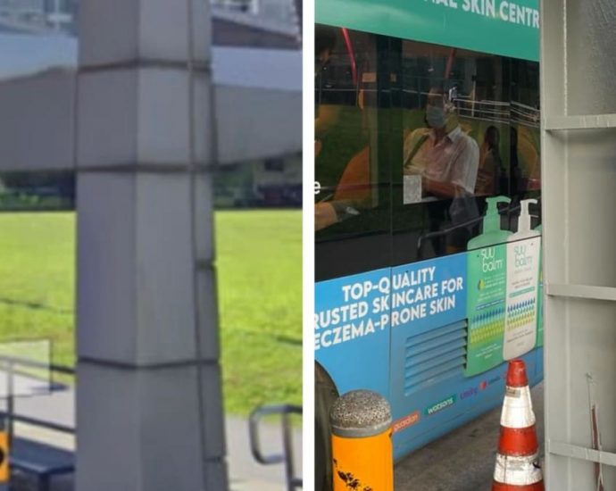 Cladding panels removed from pillars at bus stops near Punggol MRT after complaints over design