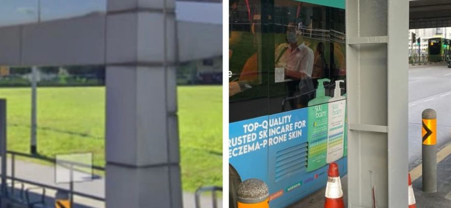 Cladding panels removed from pillars at bus stops near Punggol MRT after complaints over design