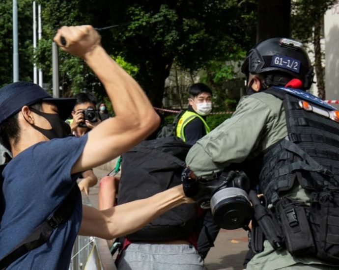 Hong Kong man jailed for stabbing police at protest