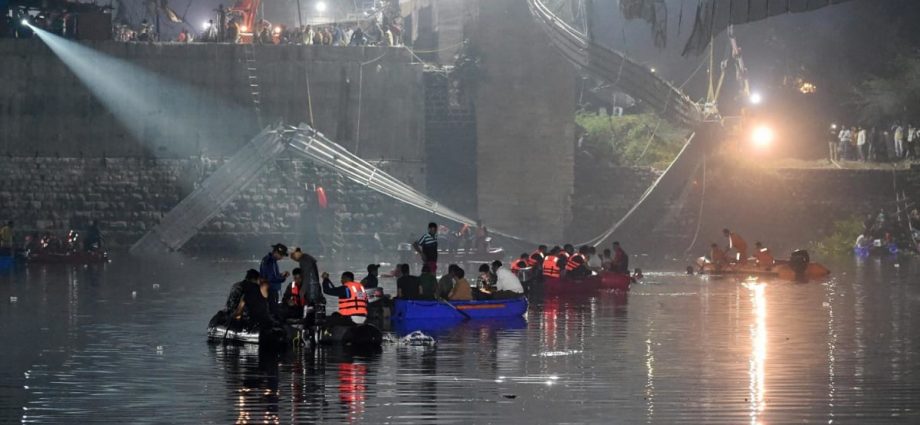 India bridge collapses, killing at least 120 people