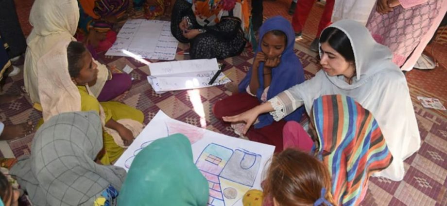 Malala visits women at flood camps in Pakistan