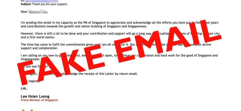 ‘Scammers are relentless’ says PM Lee, as fake emails purportedly sent by him circulate online