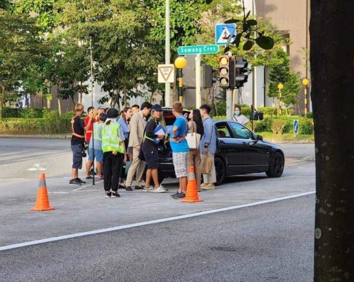 Video of man wielding sword in Sumang Lane was scene being filmed for Channel 8 drama