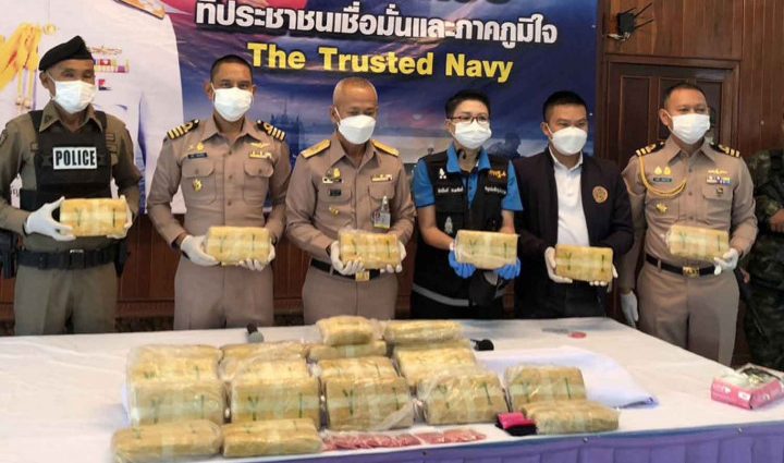 Sacks of meth pills seized on Mekong river bank