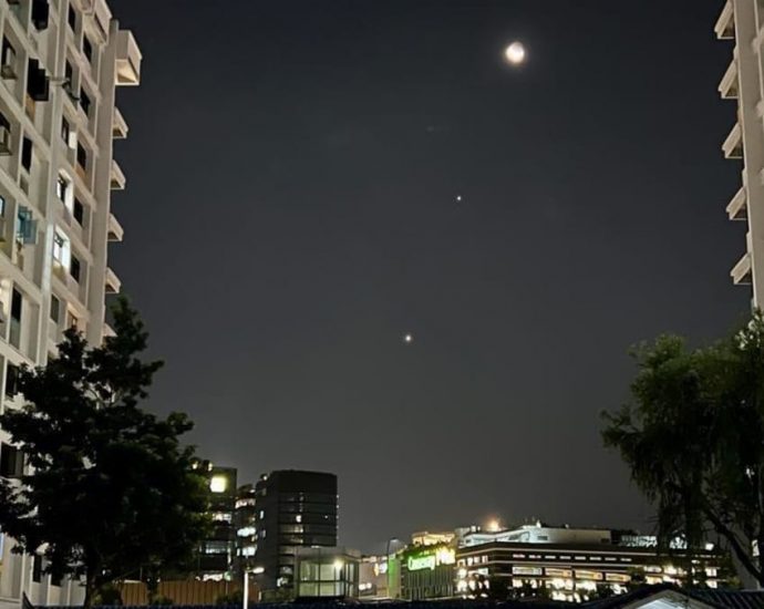 In pictures: Crescent moon, Jupiter and Venus seen in alignment over Singapore