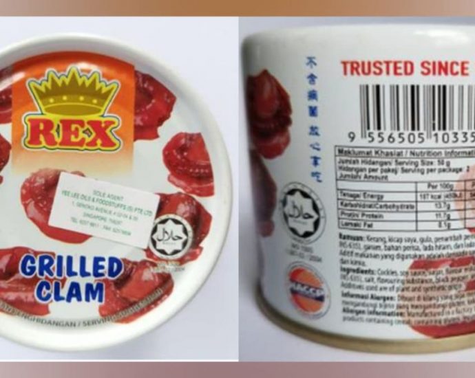 Recall issued for REX Grilled Clam due to excessive levels of cadmium: SFA