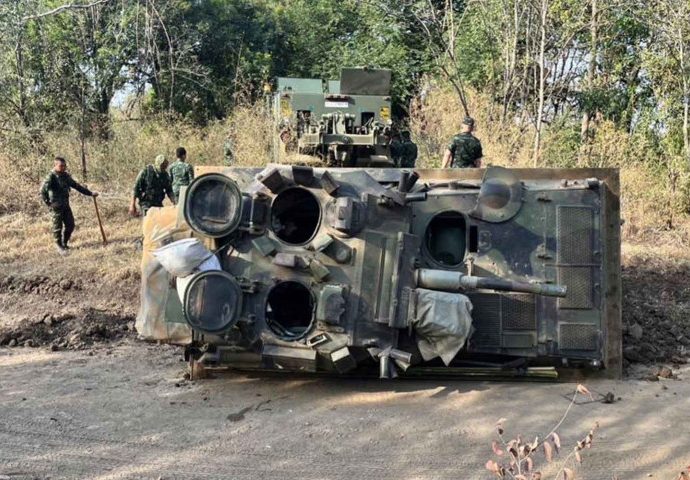 Tank crashes in military drill, killing two