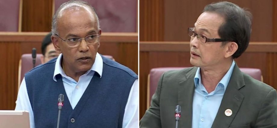 Shanmugam, Leong Mun Wai have heated debate in Parliament on whether Lee Hsien Yang and wife 'absconded'