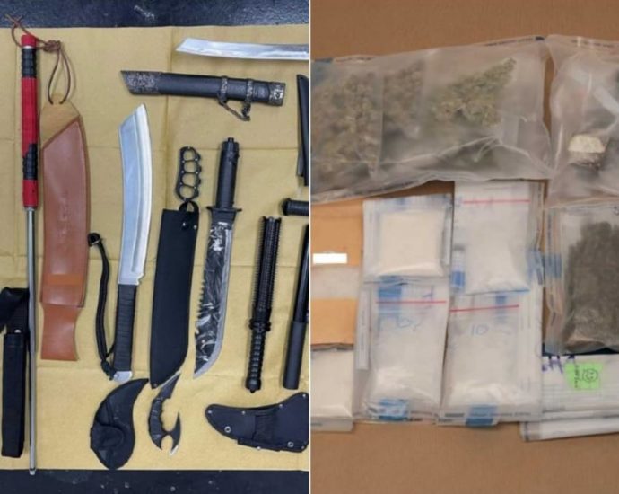 Weapons including swords, machetes seized during drug raid in Ubi