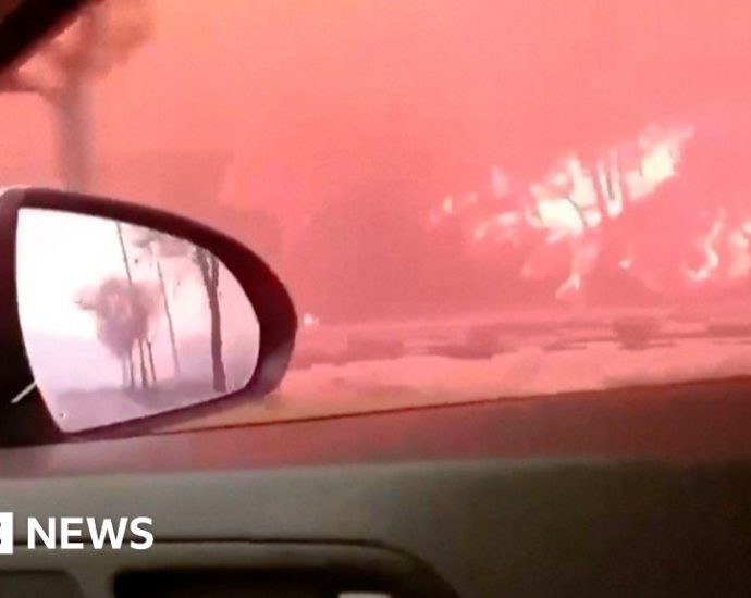 South Korea: Driving through smoke and flames in the Gangneung wildfire