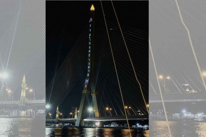 Party ordered to cease laser display on Rama 8 Bridge