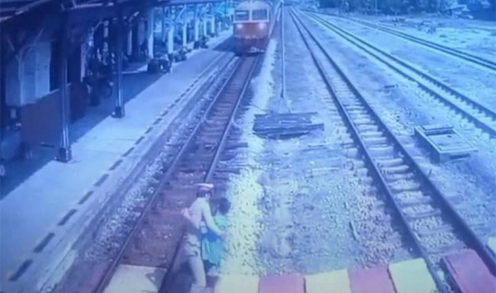 Station master saves deaf woman on tracks