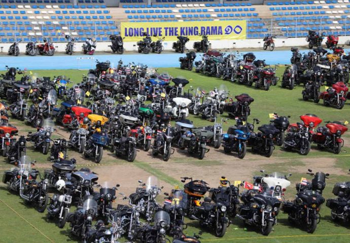 Harley-Davidson bikers show loyalty to royalty