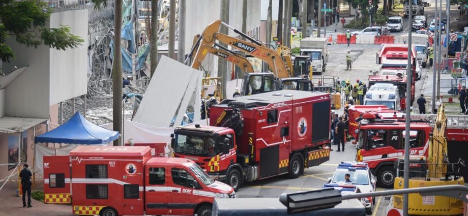 Tanjong Pagar building structure collapse: Reinforced concrete wall fell onto the street during demolition