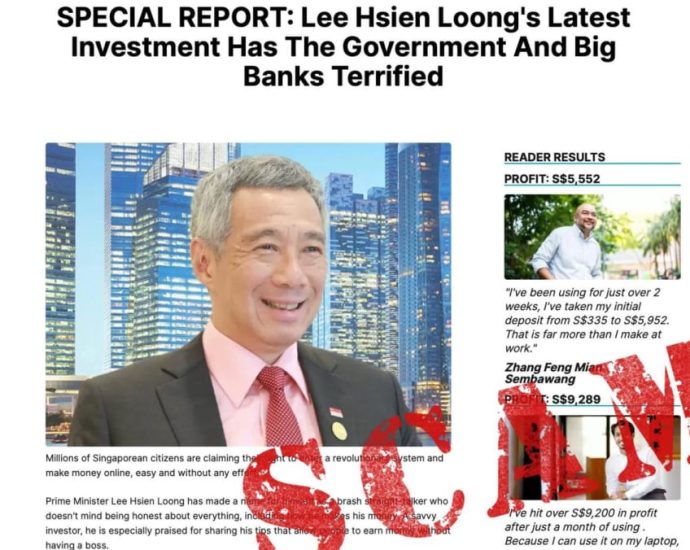 Beware of fake ads from scammers misusing PM Lee’s image to sell investment opportunities