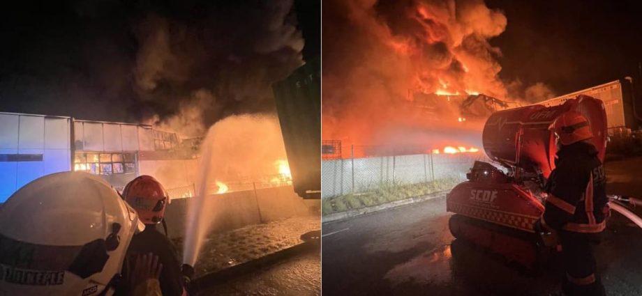 Fire size of football field engulfs Tuas factory storing chemicals