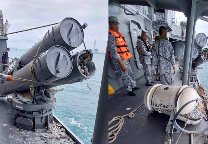 Frigate’s torpedo tube damaged while docking