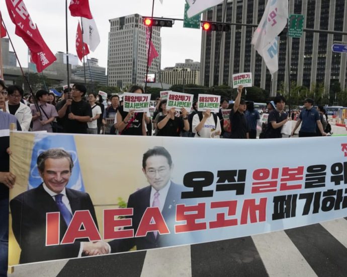 South Koreans protest Japan’s plans to release treated wastewater from damaged Fukushima plant