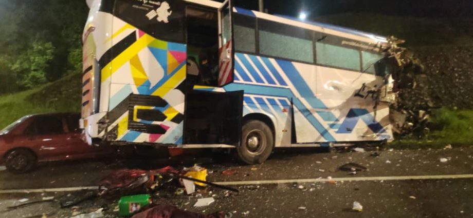 Two dead after tour bus from Singapore collides with car along Malaysia expressway