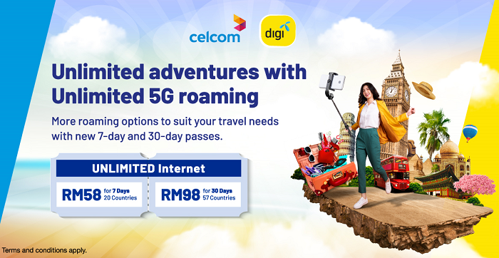 CelcomDigi Unlimited 5G Internet Roaming passes now available for all customers