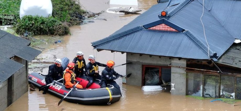 North Korea warns of flood damage after tropical storm drenches South