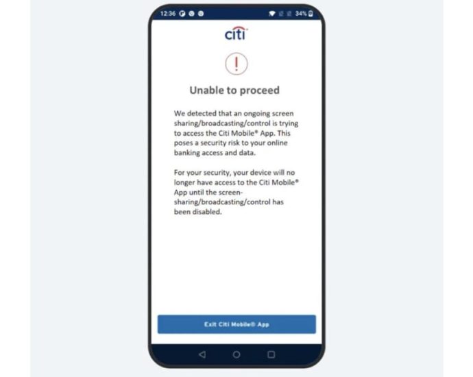 Citibank's new anti-scam measure restricts users' access to app if risky permission settings detected